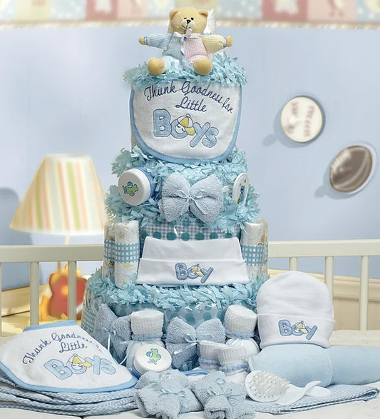 New Baby Boy Deluxe Essentials Diaper Cake