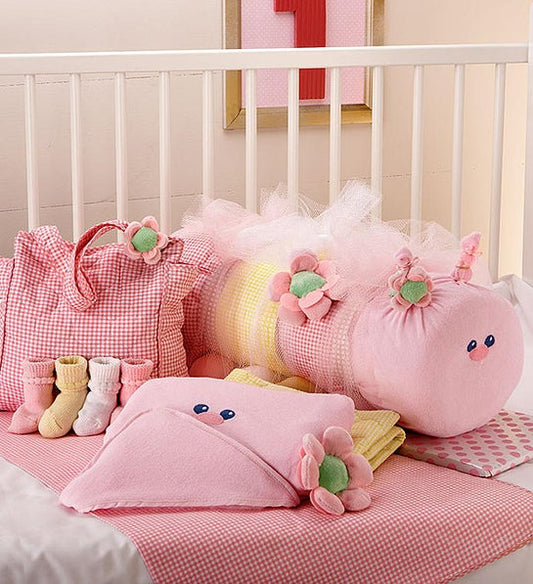 Baby Girl Caterpillar Blanket & Bag Set