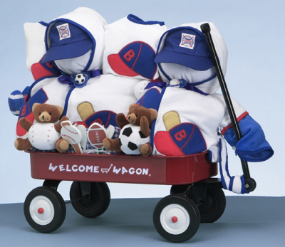 Deluxe Baseball Welcome Wagon Twins Baby Gift