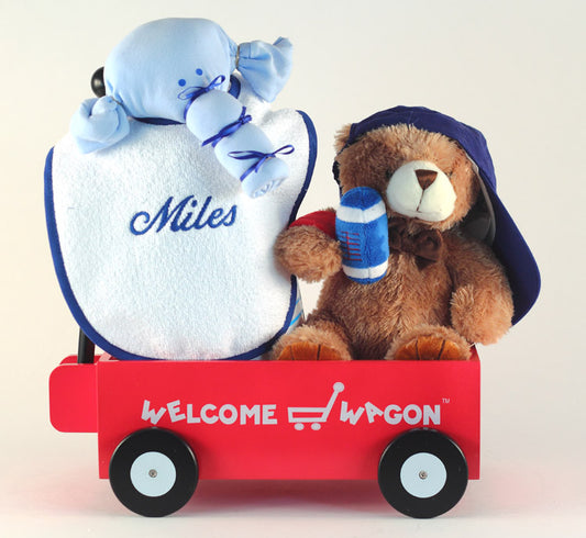 Personalized Baby Boy Welcome Wagon Gift Set
