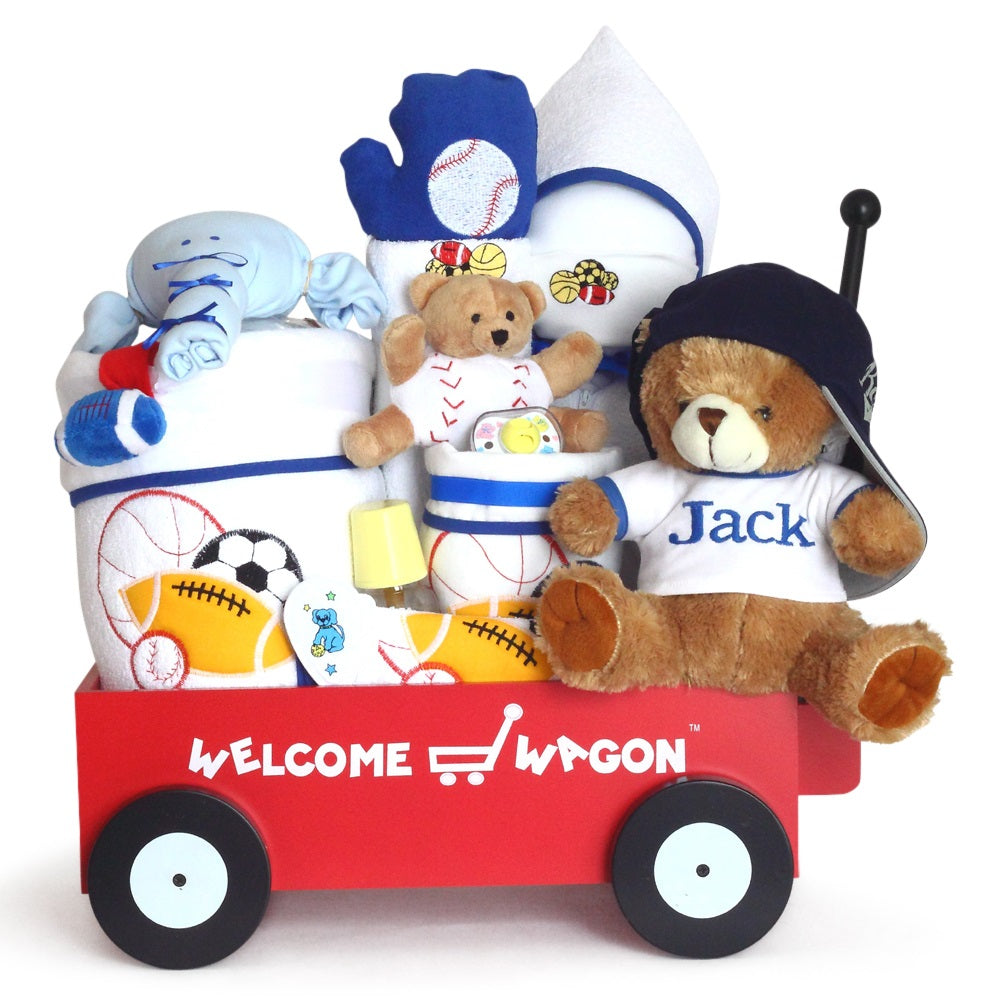 Deluxe Welcome Wagon Personalized Baby Boy Gift