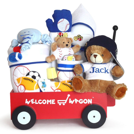Deluxe Welcome Wagon Personalized Baby Boy Gift