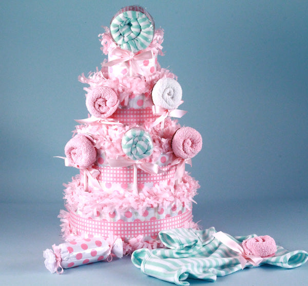 Tasty as a Lollipop Diaper Cake Baby Girl Gift