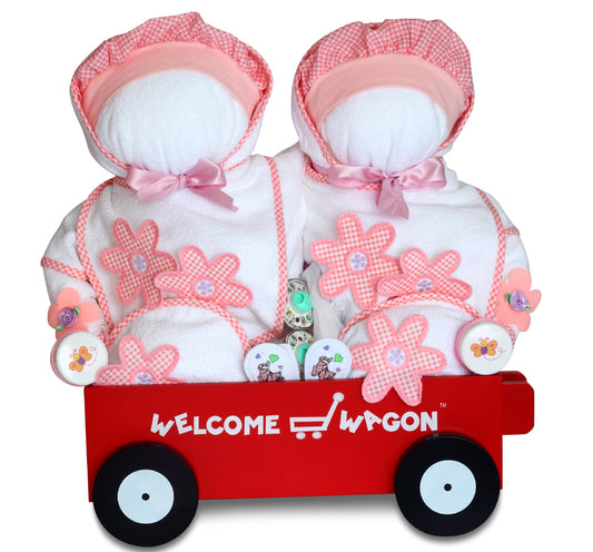 Deluxe Welcome Wagon Baby Girl Gift for Twins