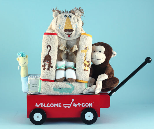 Safari Welcome Wagon Newborn Baby Gift