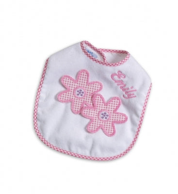 Personalized Baby Bib-Two Flowers