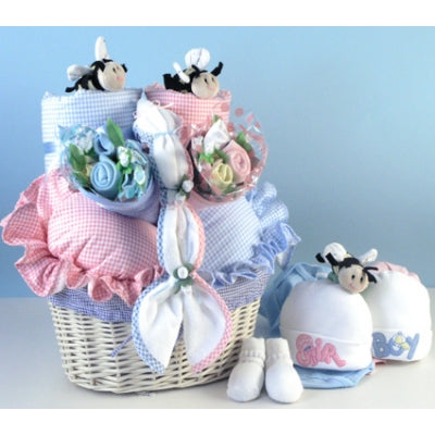 Baby Basket Gift for Twins-Simply Beautiful!