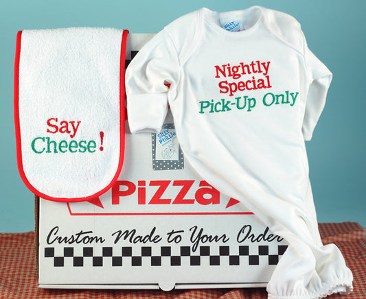 Personalized Pizza Baby Gift made to order by Silly Phillie