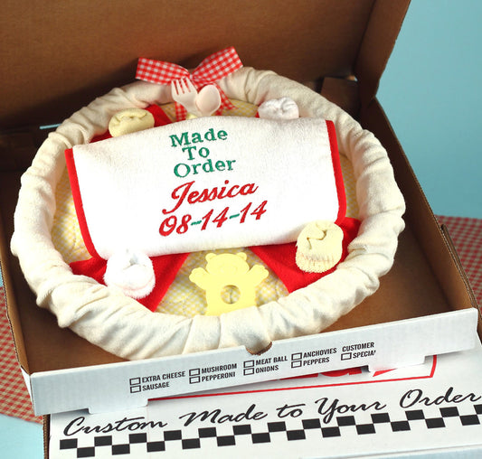Personalized Pizza Baby Gift made to order by Silly Phillie