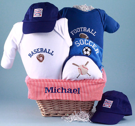 Little Sport Baby Gift Basket Personalized