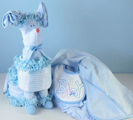 Puppy Diaper Cake Surprise Baby Boy Gift