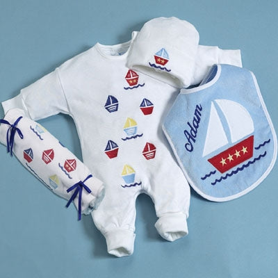 Personalized Layette Baby Boy Gift-Set Your Sails