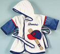 Load image into Gallery viewer, Baseball Terry Velour Bathrobe Personalized Baby Boy Gift
