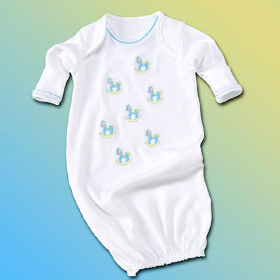 Newborn Sleep Gown-Rocking Horse Gift for Baby Boy