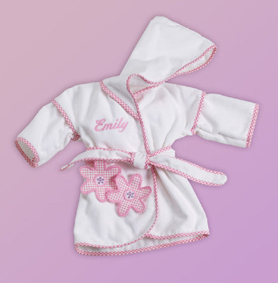 Daisies Terry Velour Bathrobe Personalized Baby Girl Gift