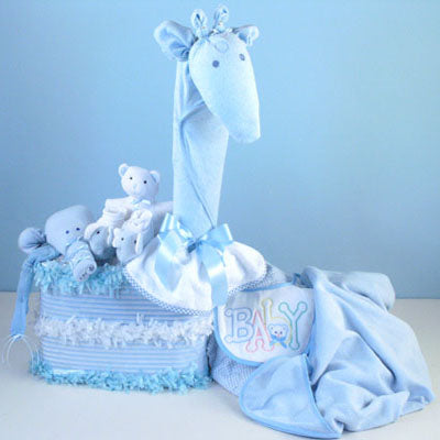 Gentle Giraffe Diaper Cake Baby Boy Gift