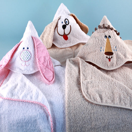 Personalized Animal Character Hooded Towel Wraps