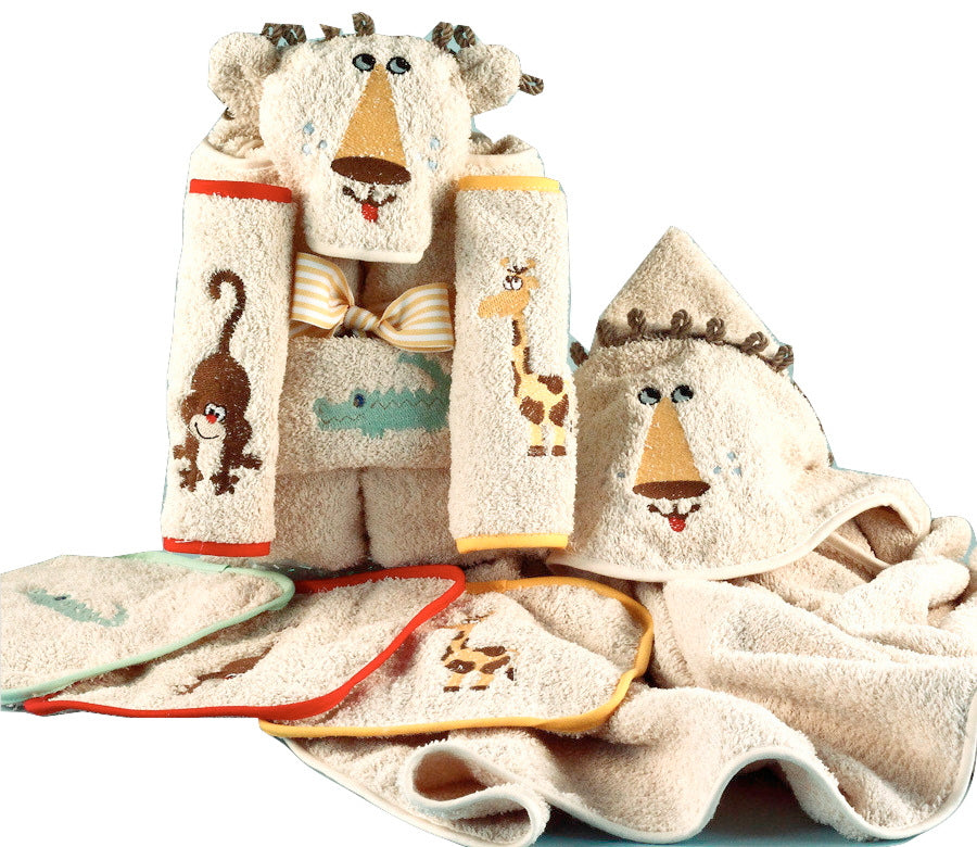 Safari Hooded Towel Baby Gift Set