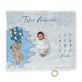 Load image into Gallery viewer, Milestone Blanket: Baby Bear Balloons Milestone Blanket Sam + Zoey
