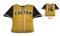 Load image into Gallery viewer, Front and backside of a Personalized Baseball Jersey Pillow in Gold Black color
