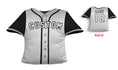 Load image into Gallery viewer, Front and backside of a Personalized Baseball Jersey Pillow in White Black color
