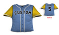 Load image into Gallery viewer, Front and backside of a Personalized Baseball Jersey Pillow in Blue Yellow Black color
