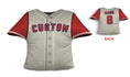 Load image into Gallery viewer, Front and backside of a Personalized Baseball Jersey Pillow in White Red color
