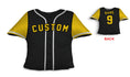 Load image into Gallery viewer, Front and backside of a Personalized Baseball Jersey Pillow in Black Yellow color 
