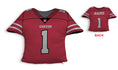 Load image into Gallery viewer, Front and backside of a Personalized Football Jersey Pillow in Light Red-Grey color
