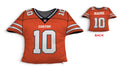 Load image into Gallery viewer, Front and backside of a Personalized Football Jersey Pillow in  Orange-White color
