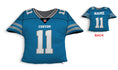 Load image into Gallery viewer, Front and backside of a Personalized Football Jersey Pillow in  Light Blue-Grey-White color 
