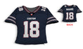 Load image into Gallery viewer, Front and backside of a Personalized Football Jersey Pillow in  Navy-White-Maroon color  
