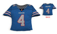 Load image into Gallery viewer, Front and backside of a Personalized Football Jersey Pillow in Blue-Grey-Red color
