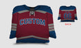 Load image into Gallery viewer, Front and backside of a Personalized Hockey Jersey Pillow in Maroon-Grey-Navy color
