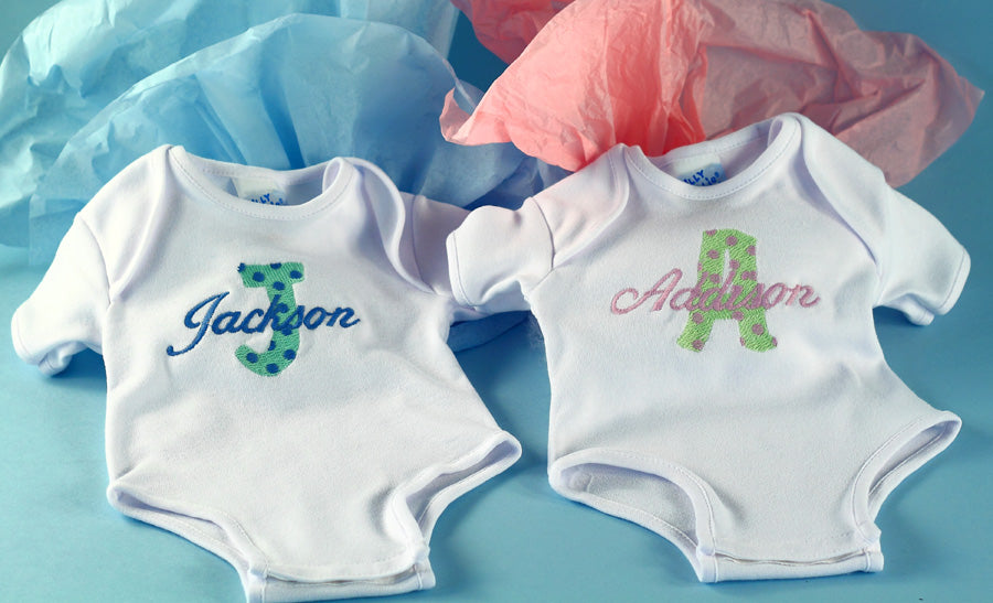 Personalized Onsies-Baby's Name & Initial