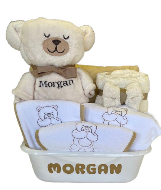 Beary Baby Personalized Baby Gift Basket