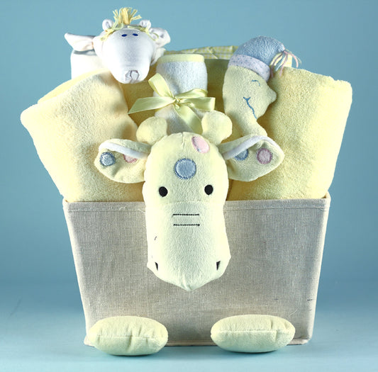 Giraffe Plush Baby Shower Gift Basket